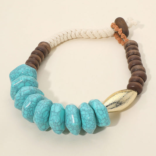 Chunky Geometric Beaded Statement Necklace