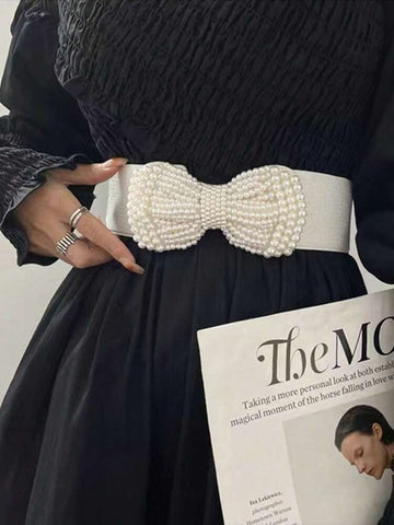 Pearl Bow Stretch Belt