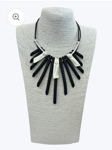 Rubber Spikes Statement Necklace