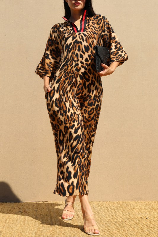 Leopard Loose Fit Shirt Dress