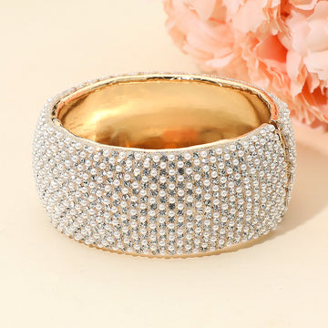 Pearl Bling Hinge Bangle Bracelet