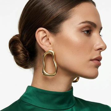Gold Wavy Earrings
