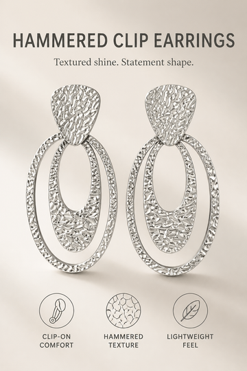 Hammered Clip On Earrings