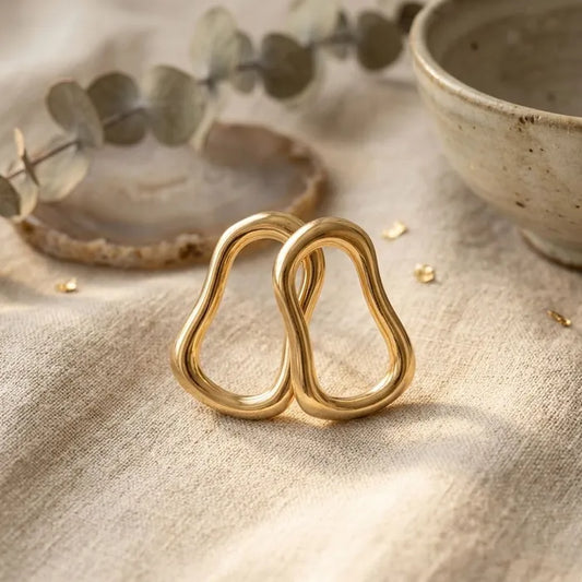 Gold Wavy Earrings