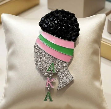Rhinestone Profile Brooch