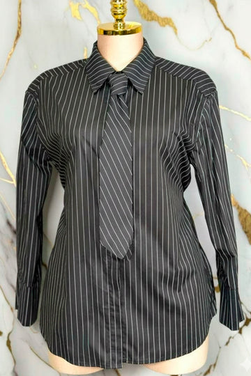 Pinstripe Tie Button Down