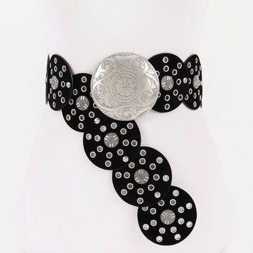 Faux Leather Disc Belt