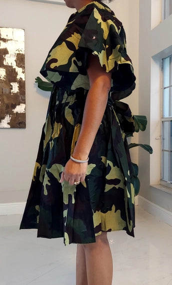 Camouflage Skirt & Crop Top Set