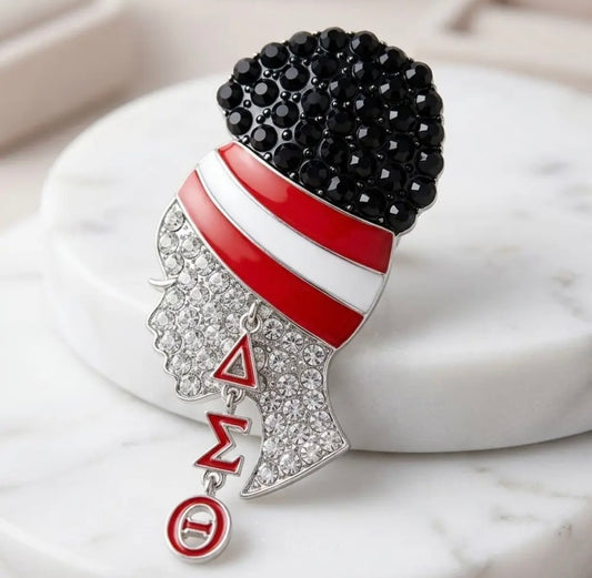 Rhinestone Profile Brooch