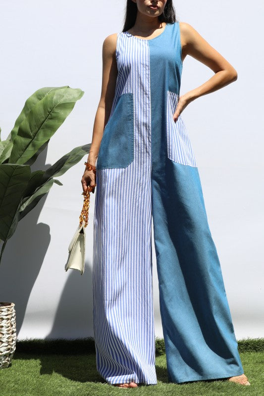 Loose Fit Denim Jumpsuit