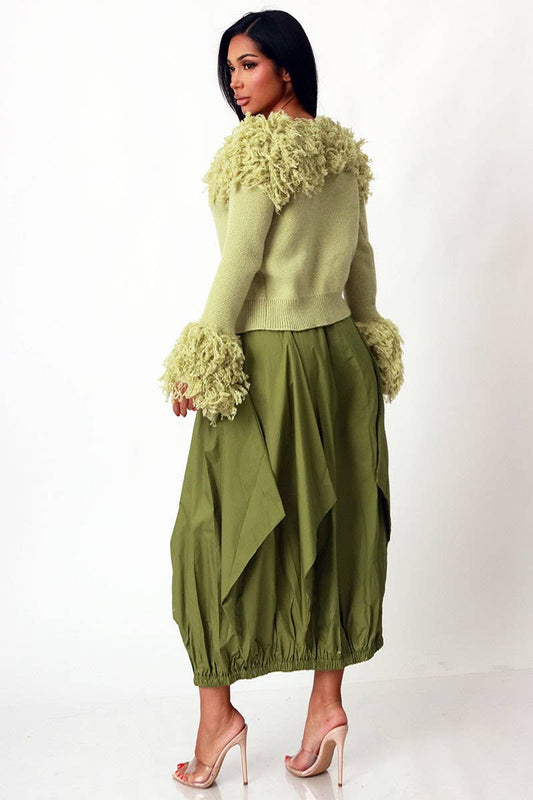 Draped Parachute Skirt