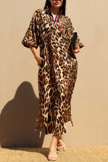 Leopard Loose Fit Shirt Dress