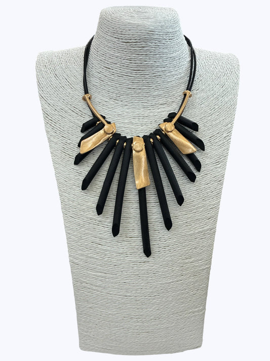 Rubber Spikes Statement Necklace