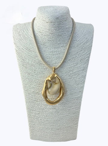 Creme Pendant Necklace