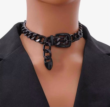 Chunky Chain Belt Buckle Necklace