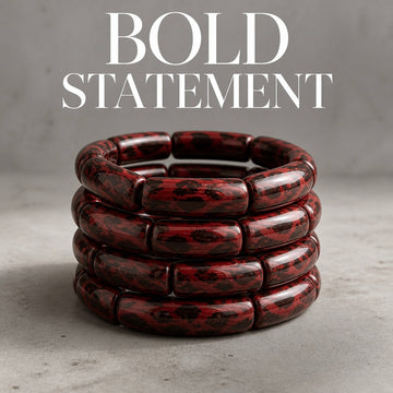 Set/4 Leopard Acrylic Stretch Bracelets
