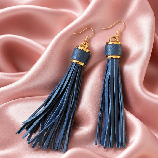 Faux Leather Tassel Earrings