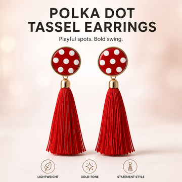 Polka Dot Tassel Earrings