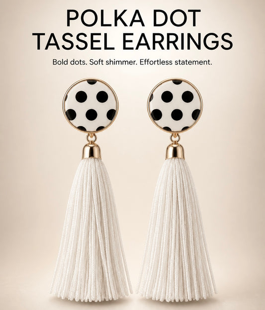 Polka Dot Tassel Earrings