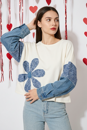 Floral Patchwork Cropped Top