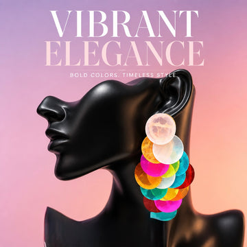 Oversized Transparent Colored Resin Disc Layered Chandelier Earrings