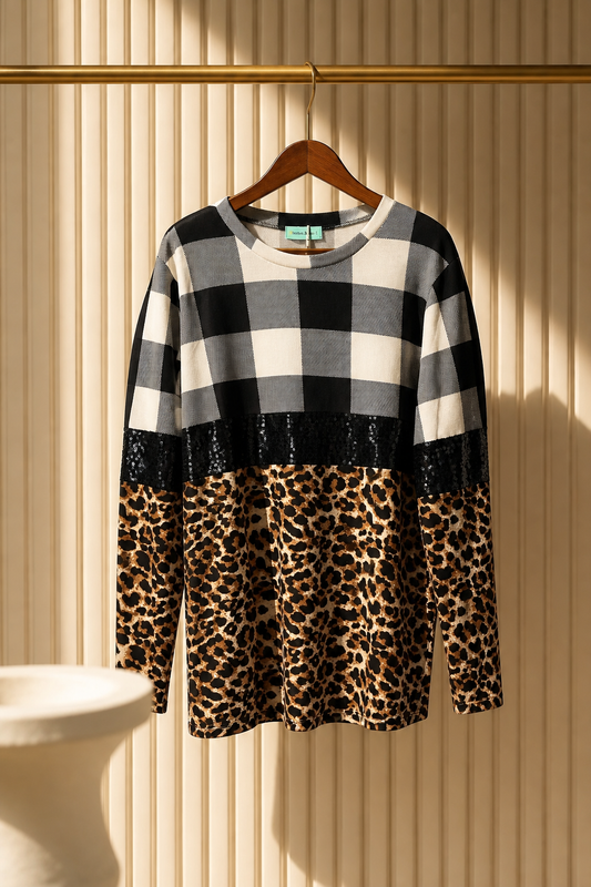 Color Block Stretchy Long Sleeve Tee