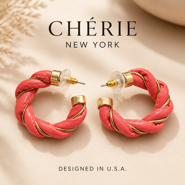 Faux Leather Hoops