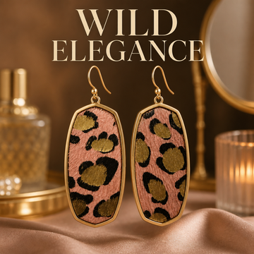 Pink Mohair & Gold Earrings
