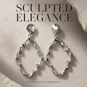 Twisted Oval Post Back Earrings