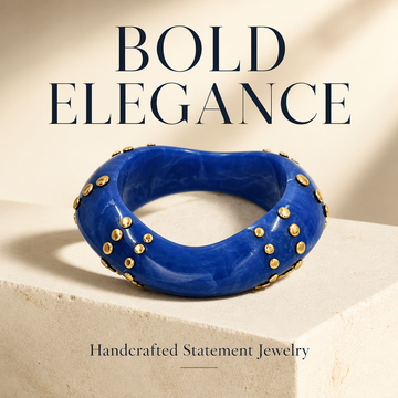 Acrylic Gold Stud Bangle Bracelet