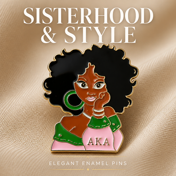Pink & Green Curly Hair Woman Brooch