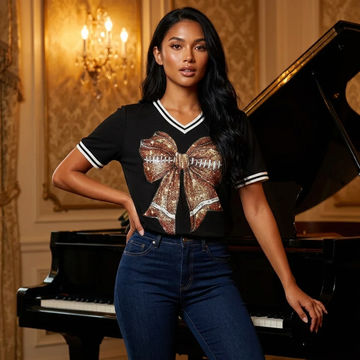 Football Bow Graphic Tee
