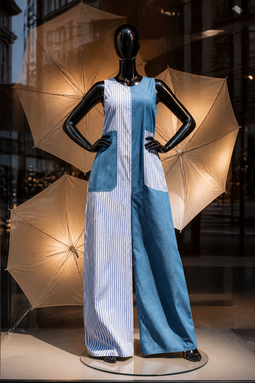 Loose Fit Denim Jumpsuit