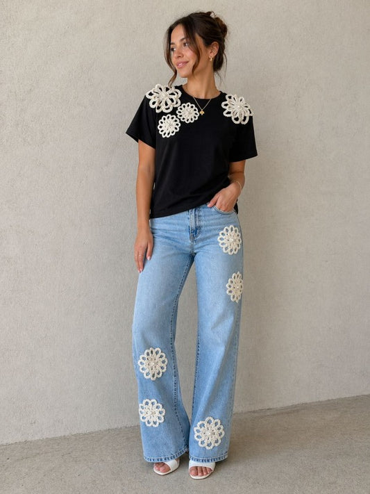 Floral Embellished T-Shirt
