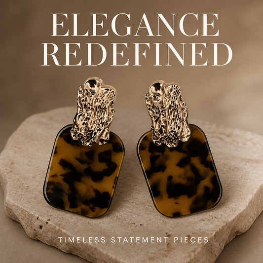 Acrylic Gold Post Back Earrings