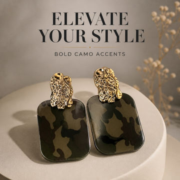 Acrylic Gold Post Back Earrings
