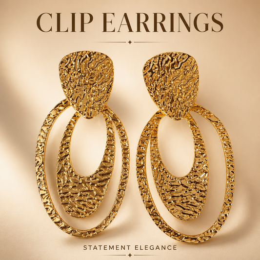 Hammered Clip Earrings