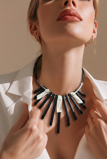 Rubber Spikes Statement Necklace