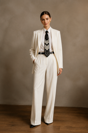Pearl Embellished Neck Tie