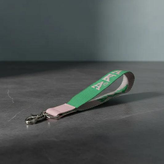 AKA Canvas Embroidered Wristlet Strap Clip