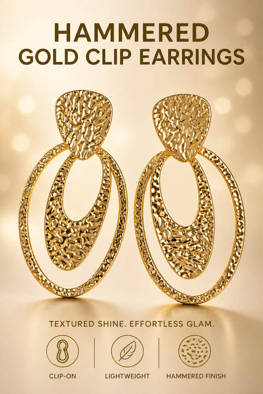 Hammered Clip On Earrings
