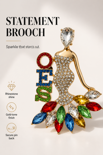 Gold OES Stone Brooch