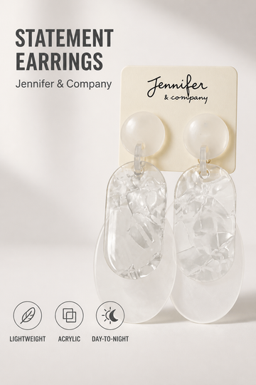 Creamy White Acrylic Earrings