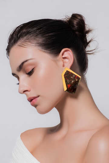 Multi Abstract Post Back Earrings