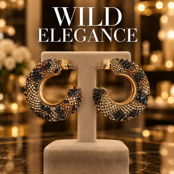 Leopard Bling Half Moon Hoop