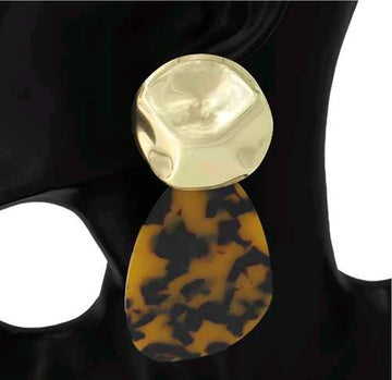 Leopard Tear Drop Post Back Earrings