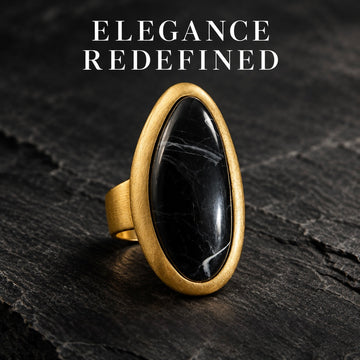 Oval Black Statement Ring