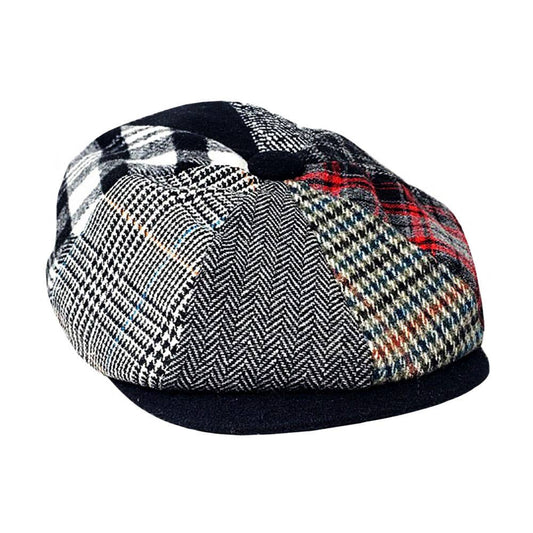 Patchwork Wool Newsboy Hat