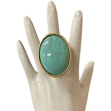 Turquoise Oval Stone Gold Ring