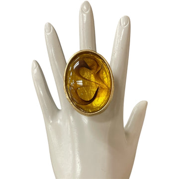 Brown Oval Stone Gold Ring